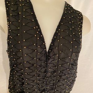 Vintage Cotton Zone 100% Silk Studs Sequins Vest M